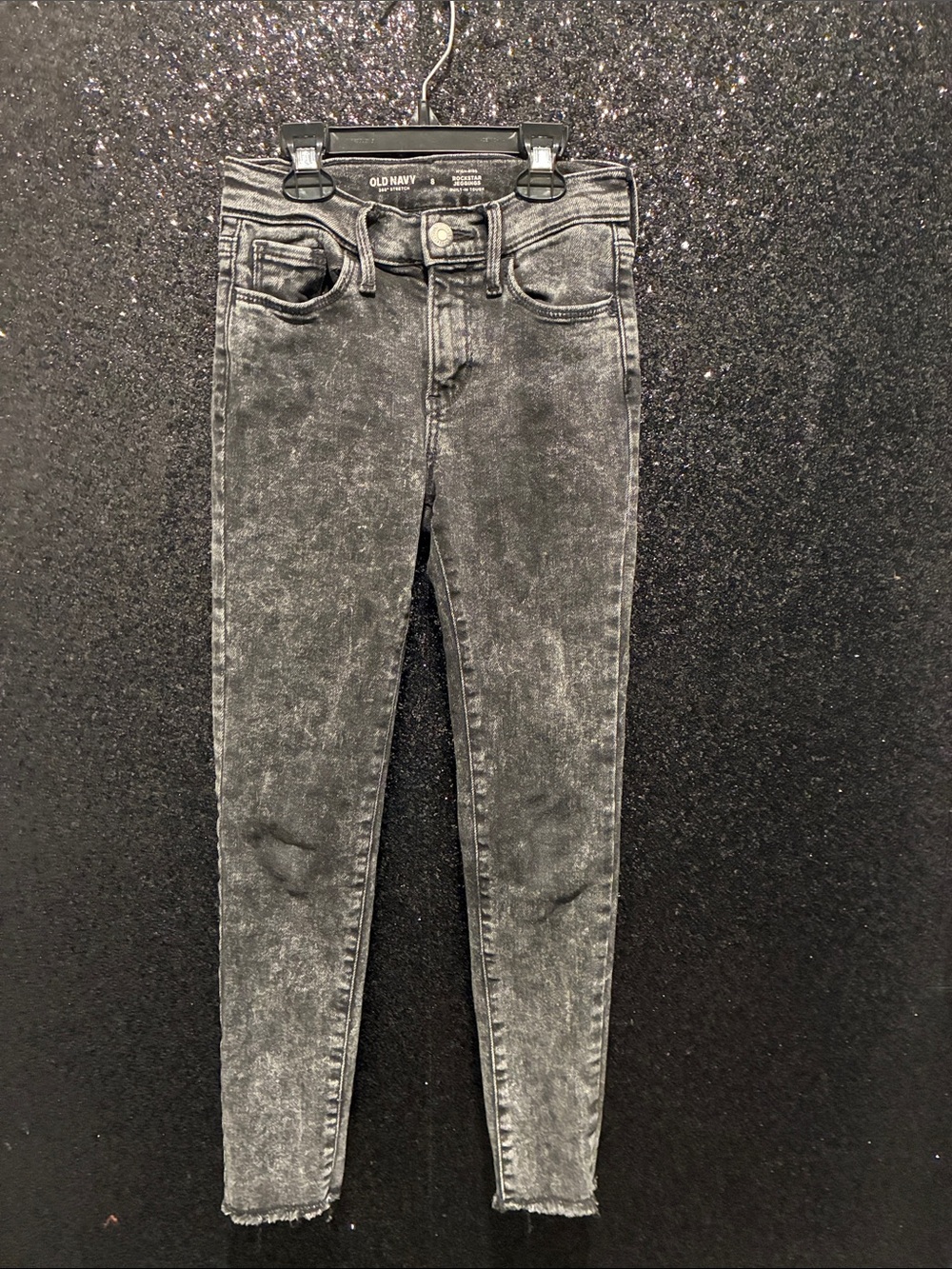 Old Navy Girls Black/Grey Acid-Wash Skinny Jeans